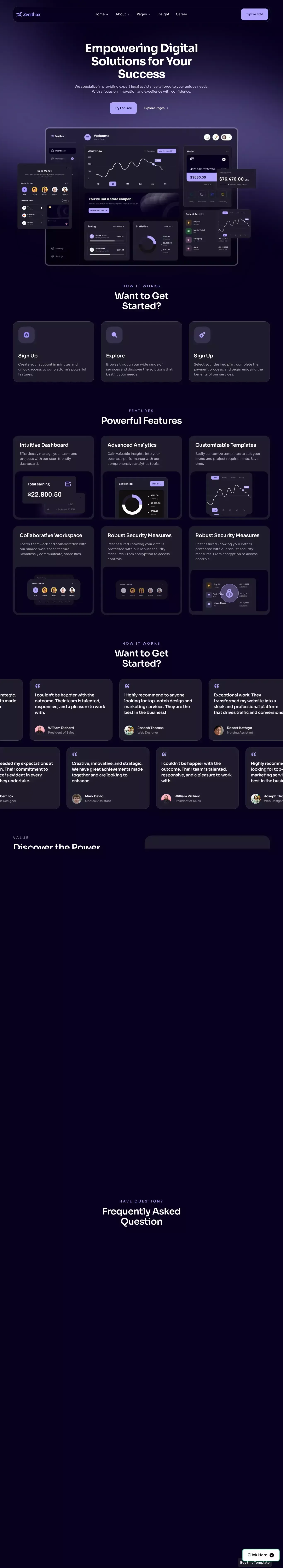 Zenithox - Professional Services Website Template - Template design