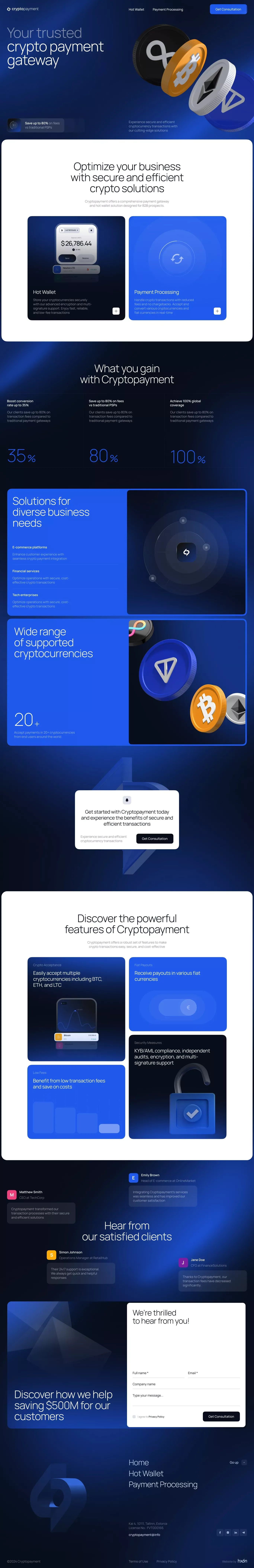 Crypto Payment Processor & Solutions: Accept Crypto Payments - Landing design