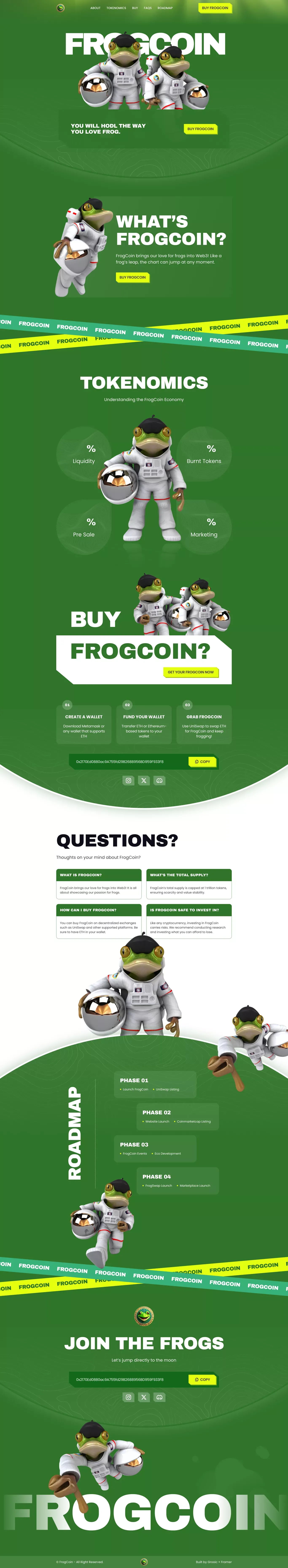 FROGCOIN - Cryptocurrency Template - Landing design