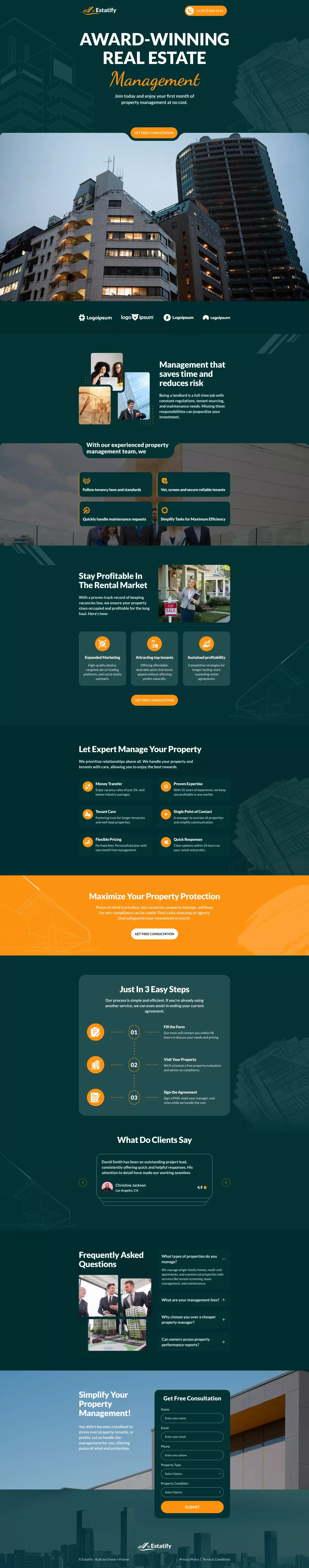 Estatify - Real Estate Management - Landing design
