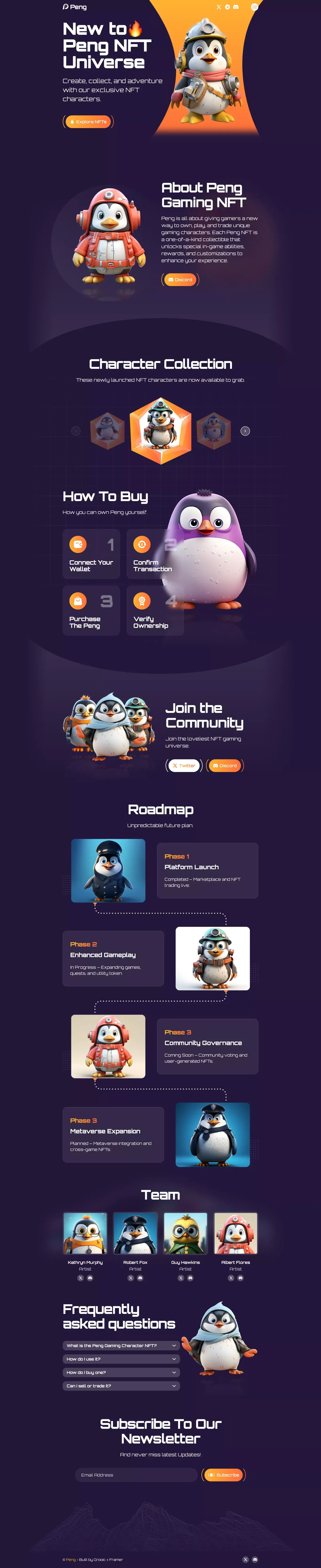 Peng - Web3 NFT Landing Page - Landing design