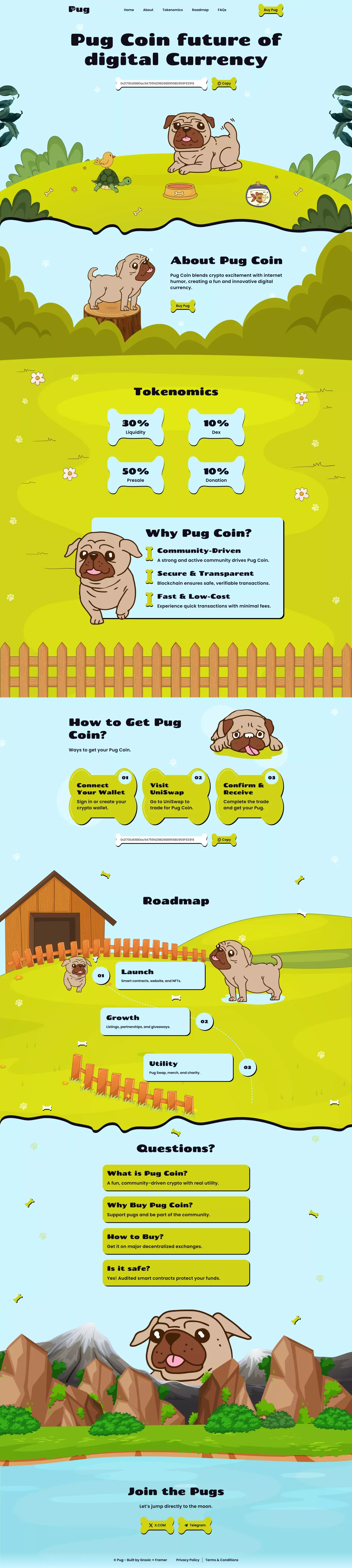 Pug - Cryptocurrency Landing Page - Landing design