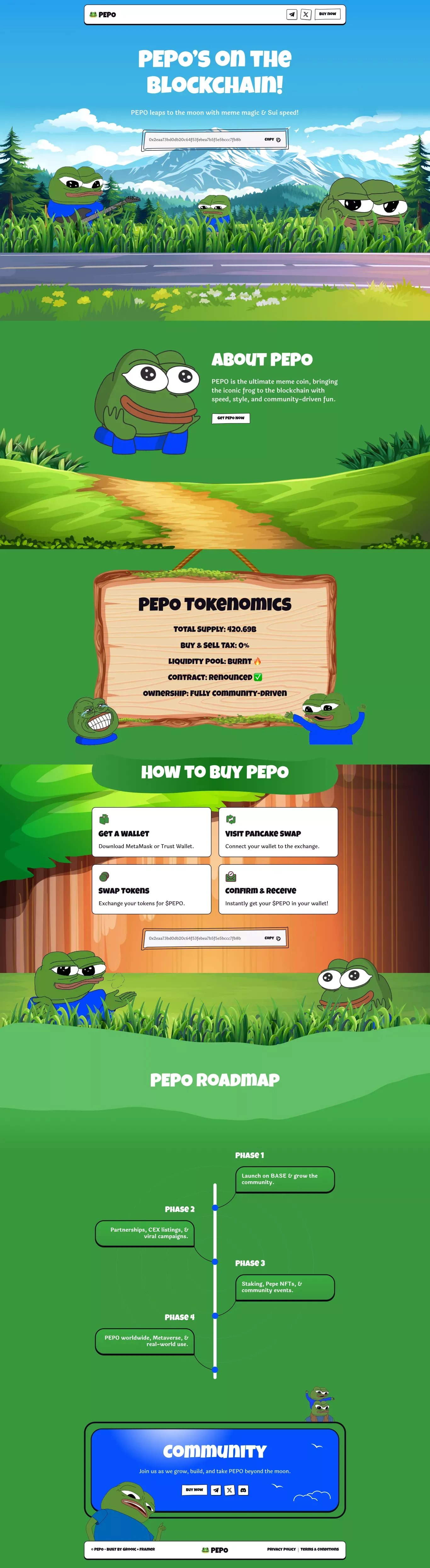 Pepo - Cryptocurrency Landing Page - Landing design