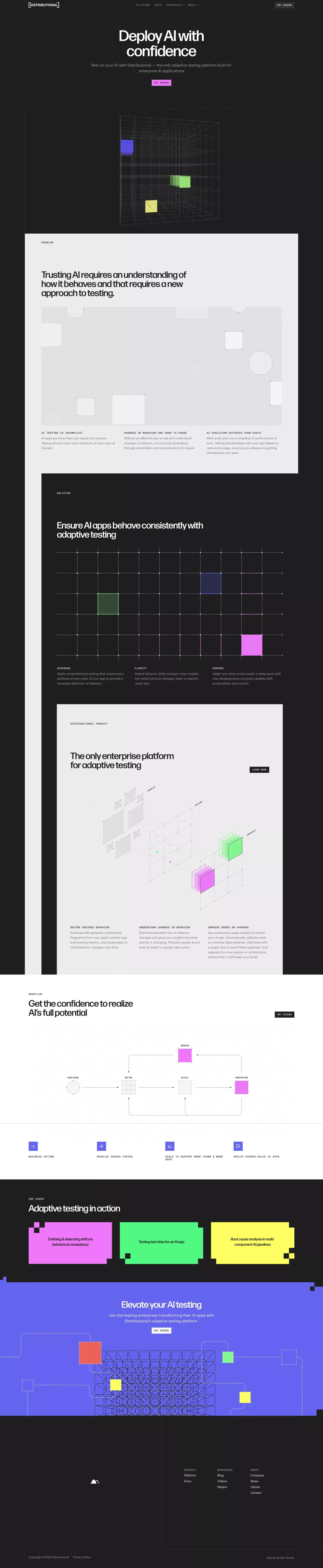 Distributional | Deploy AI with Confidence - Landing design