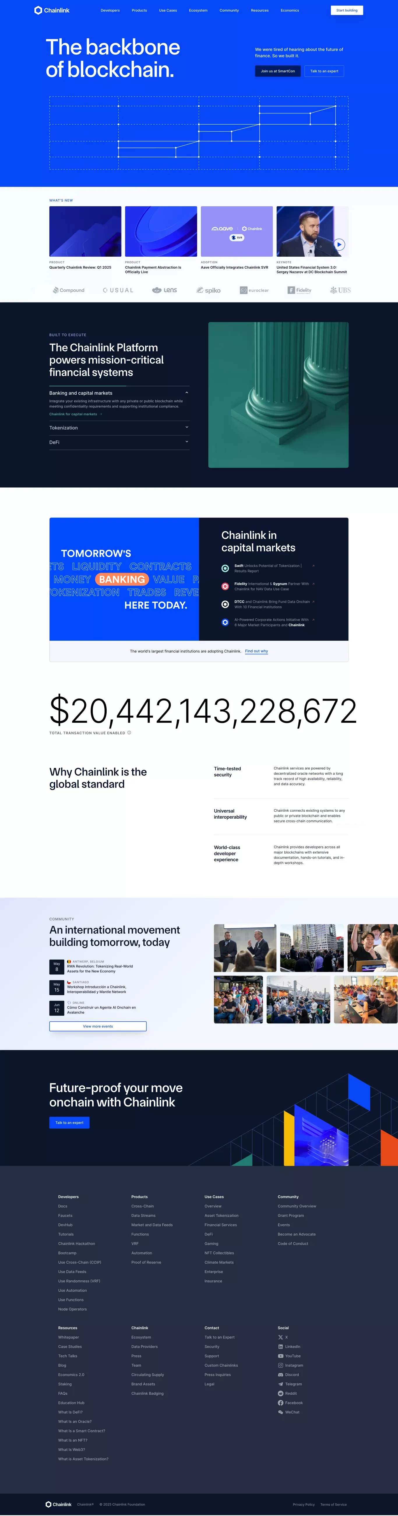 Chainlink: The backbone of blockchain. - Landing design