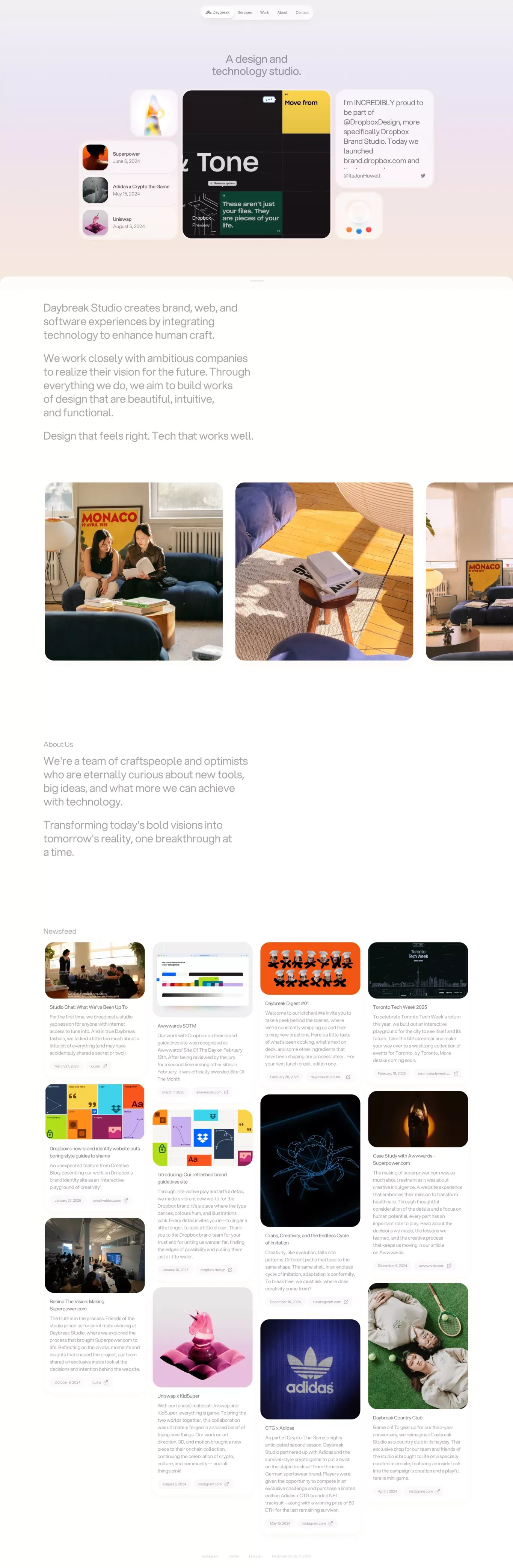 Daybreak Studio - Portfolio design