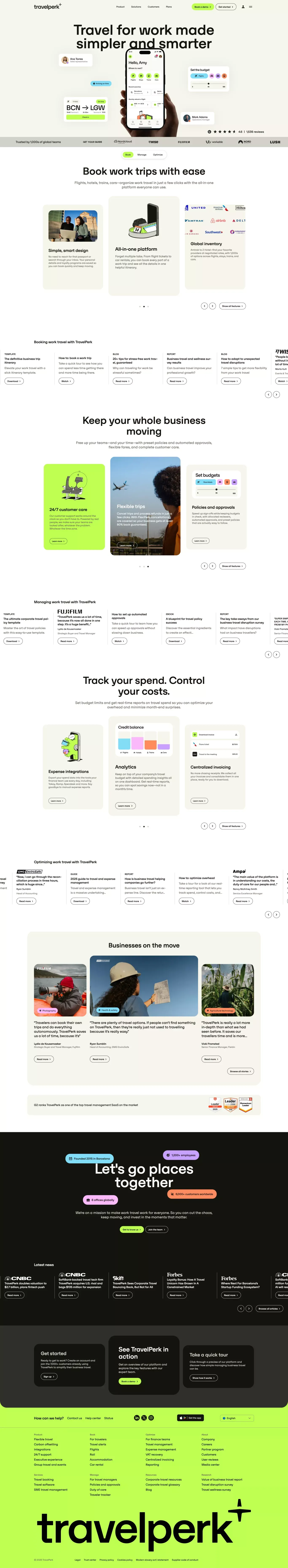 Corporate Travel Management & Business Travel Services - Landing design
