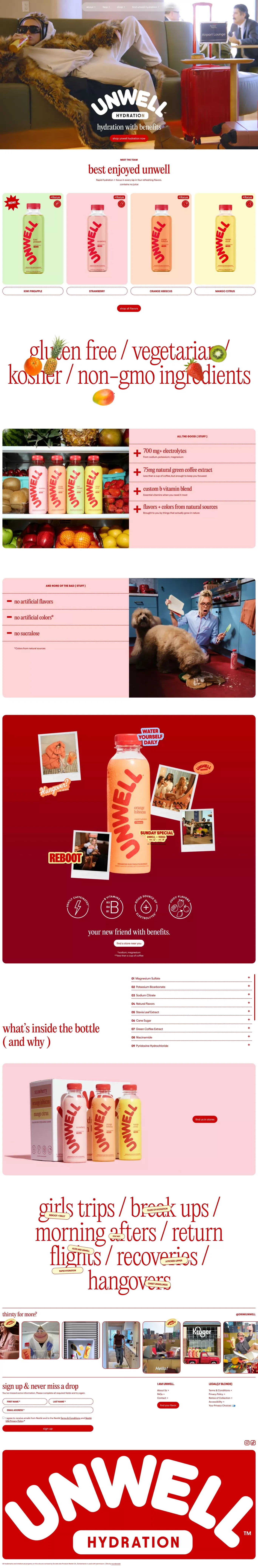 UNWELL HYDRATION - Ecommerce design