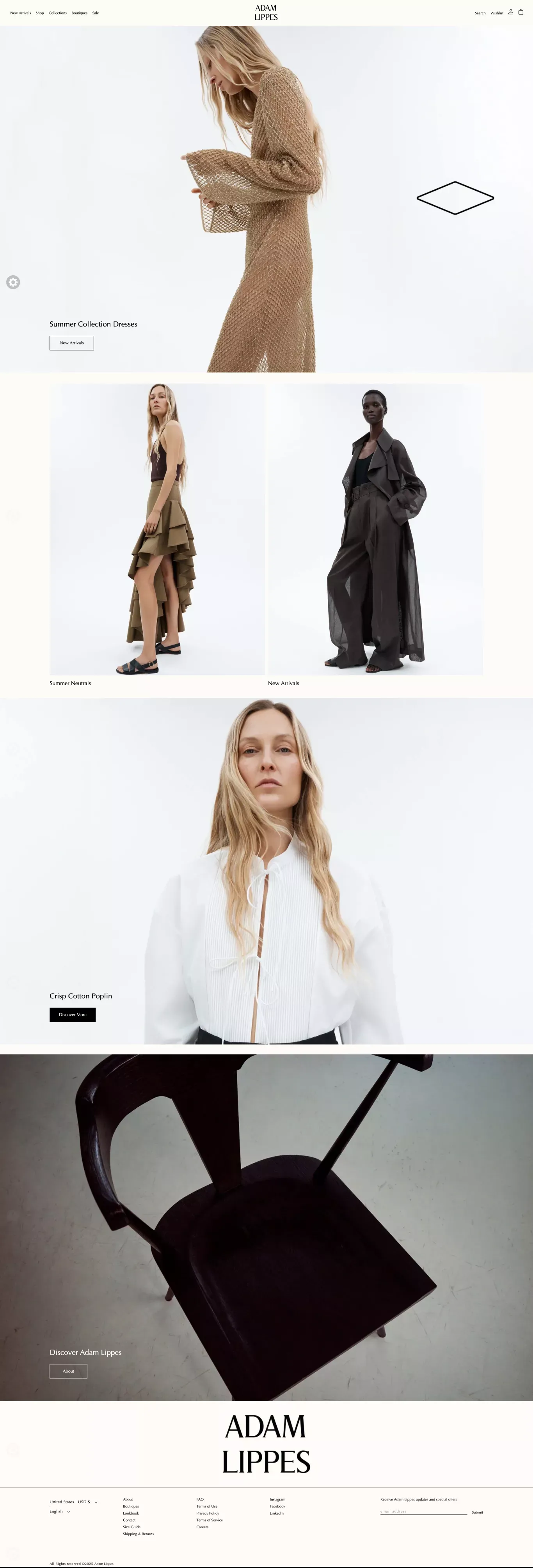 Adam Lippes - Ecommerce design