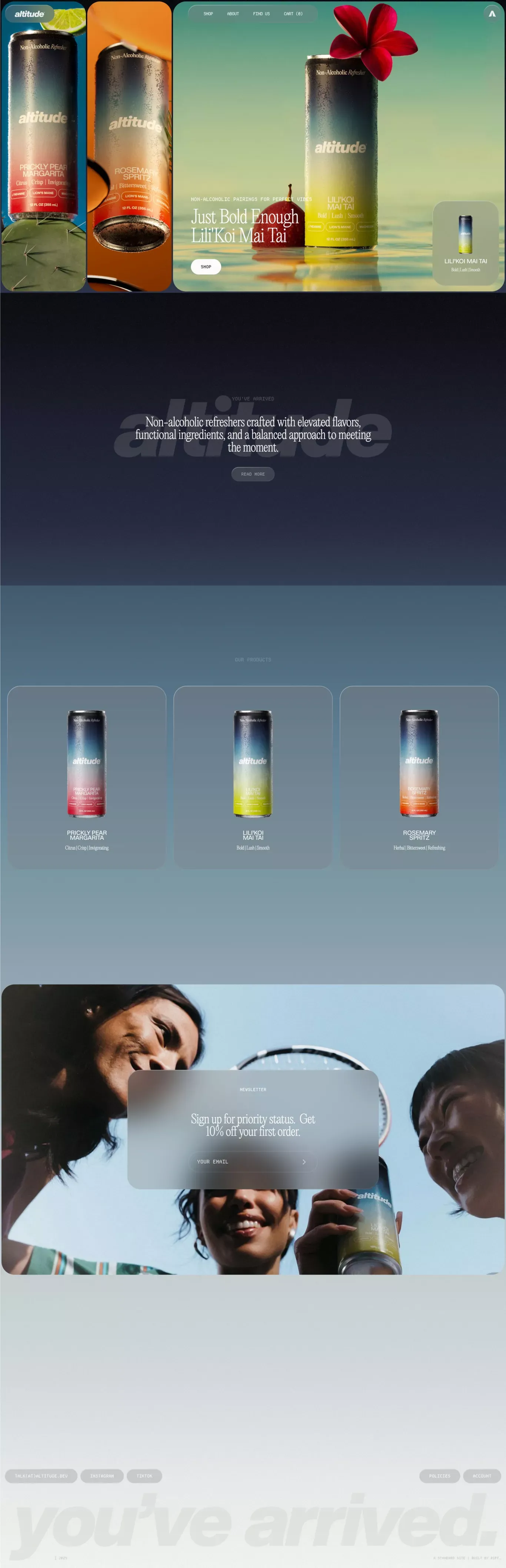 Altitude Beverages | Premium Non-Alcoholic Drinks with Functional Ingredients - Ecommerce design