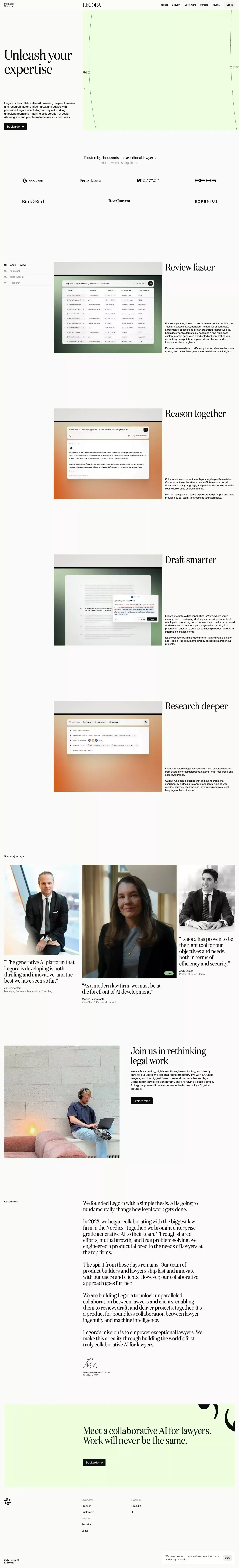Legora | Collaborative AI for lawyers - Landing design