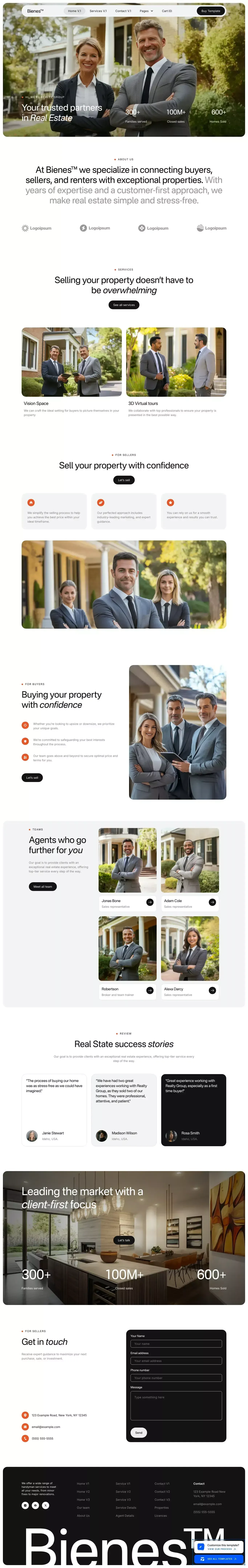 Bienes - Webflow Ecommerce Template - Template design