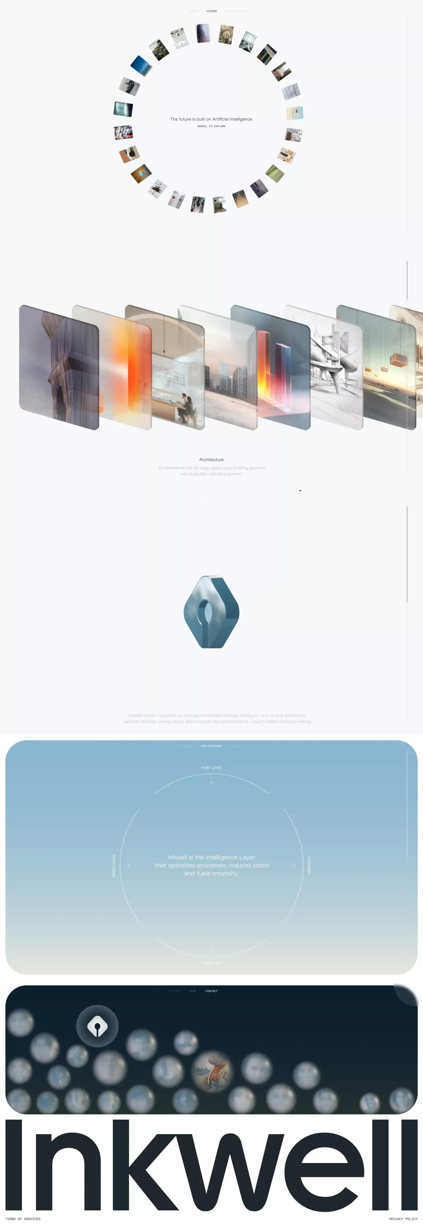 Inkwell — the Intelligence Layer that optimizes processes, reduces costs and fuels creativity. - Landing design