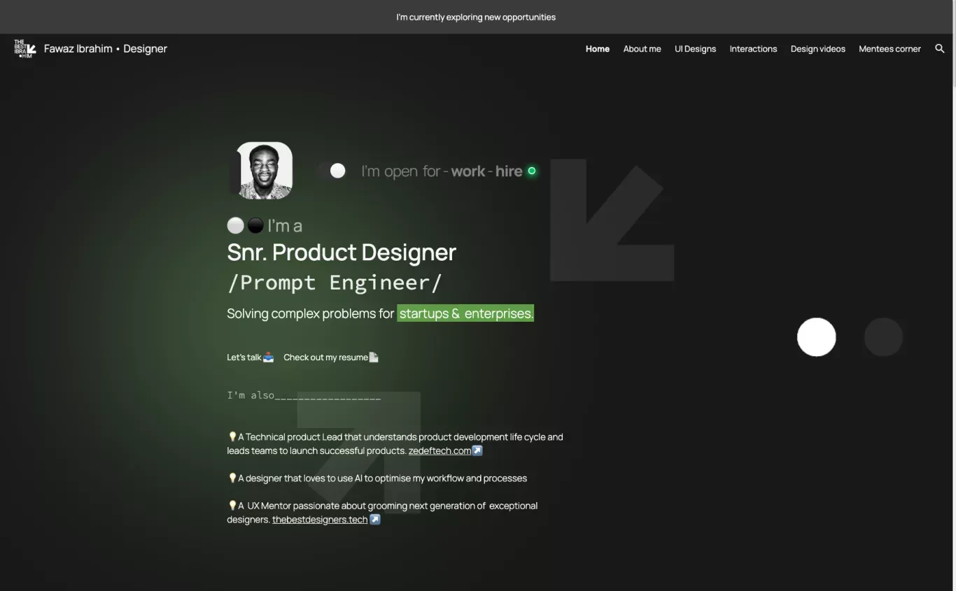 Fawaz Ibrahim • Designer - Portfolio design