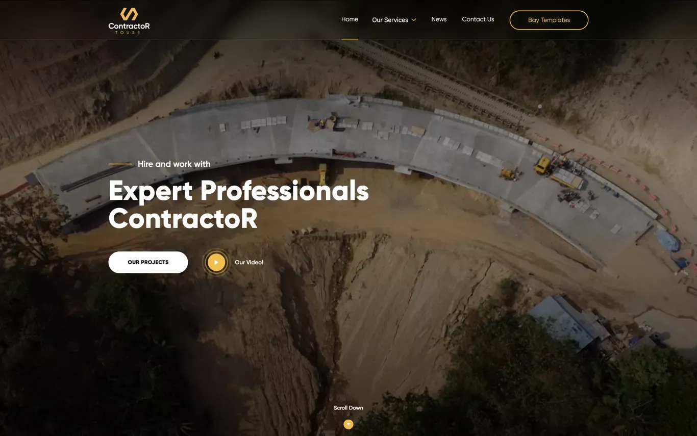 ContractoR - Webflow HTML website template - Template design