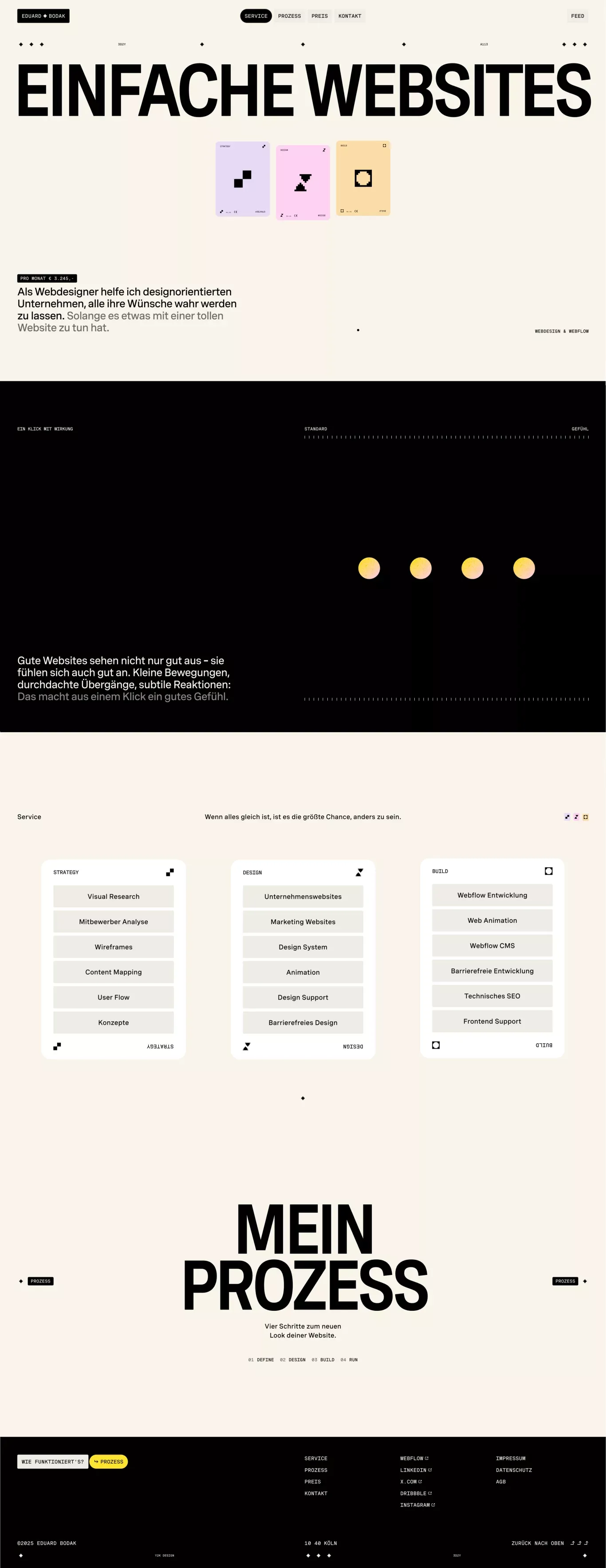 Webdesigner aus Köln | Design | Webflow | Animationen | Barrierefreiheit - Portfolio design