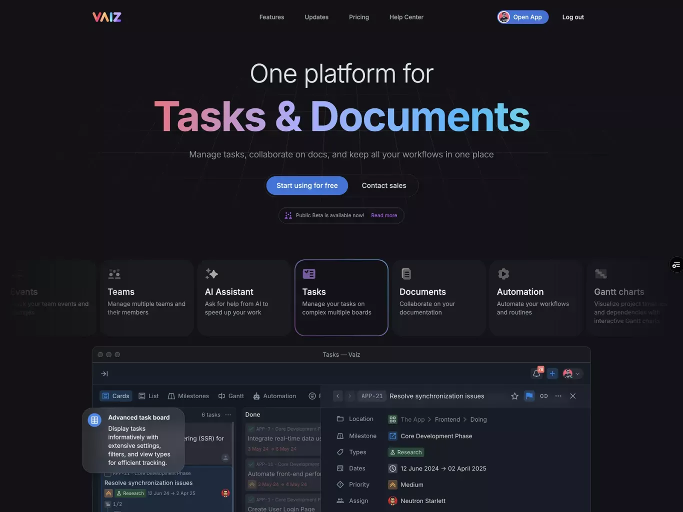 Vaiz – One platform for Tasks & Documents - Other design