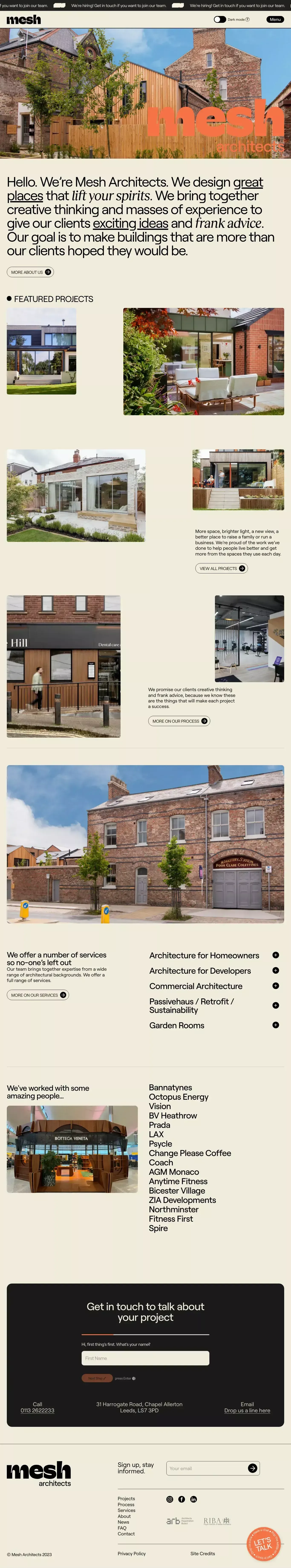Mesh Architects - Portfolio design