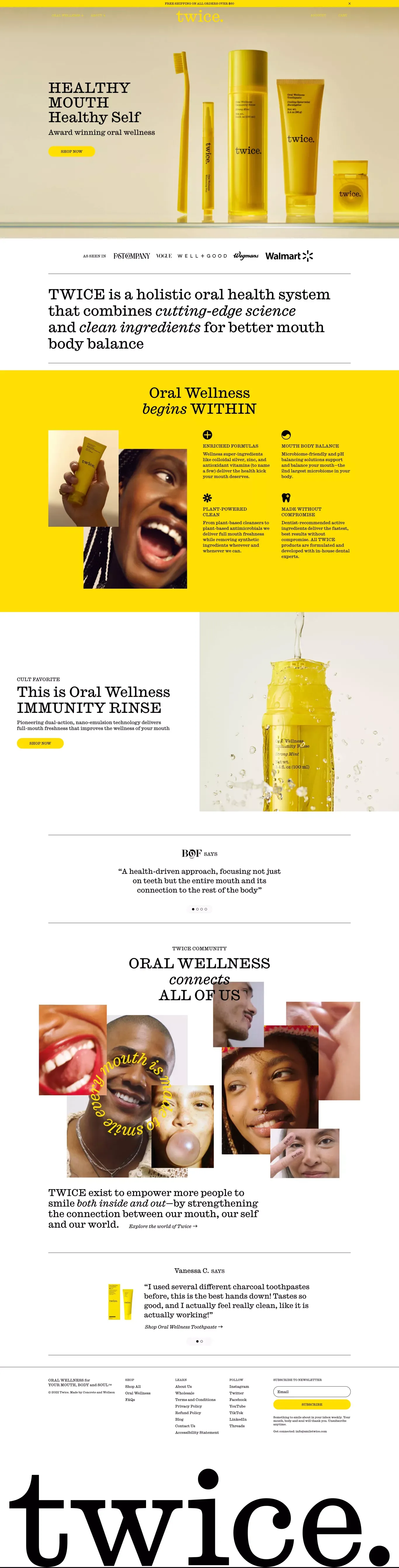 Twice | Toothpaste, Mouthwash & Oral Wellness Products						| Twice Twice LLC - Ecommerce design