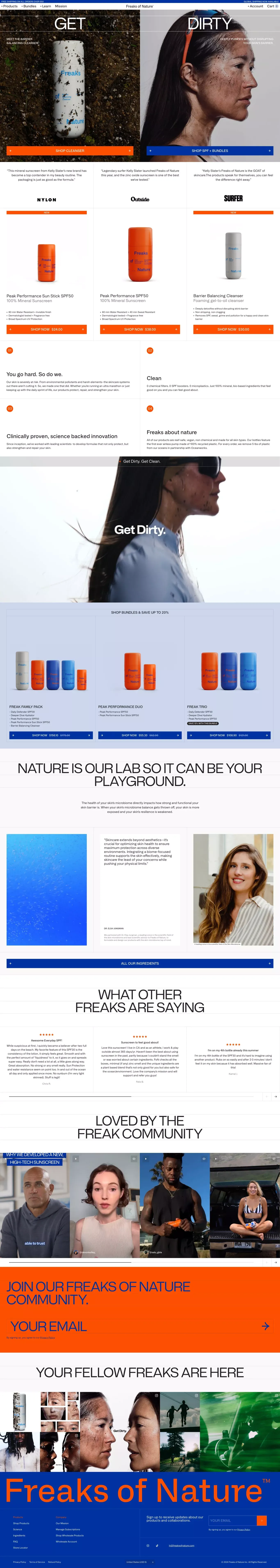 Freaks of Nature - Ecommerce design