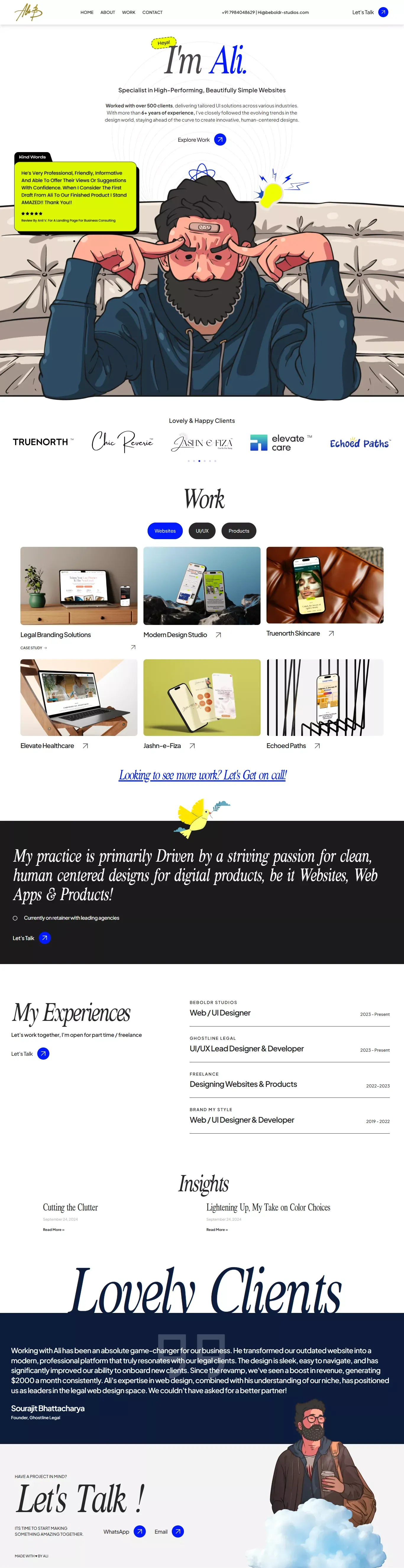 Ali – Digital Experience Enhancer - Landing design