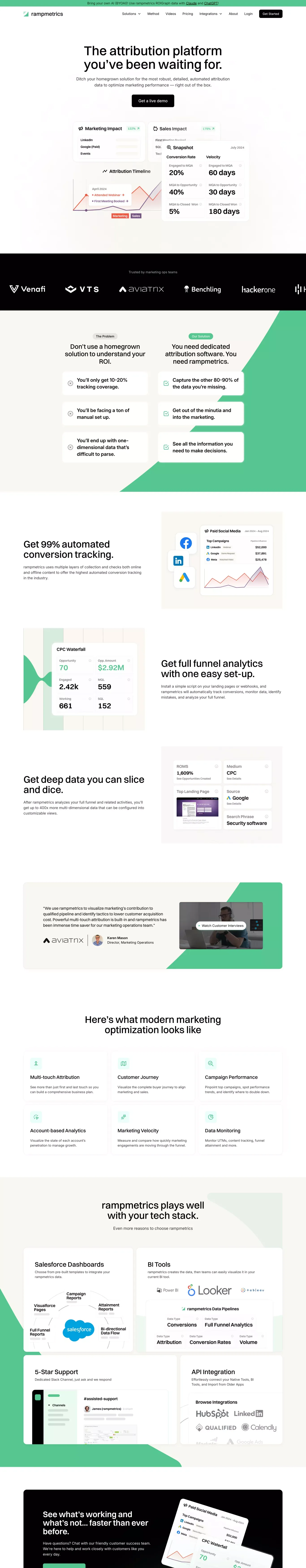 rampmetrics | The attribution platform you’ve been waiting for. - Landing design