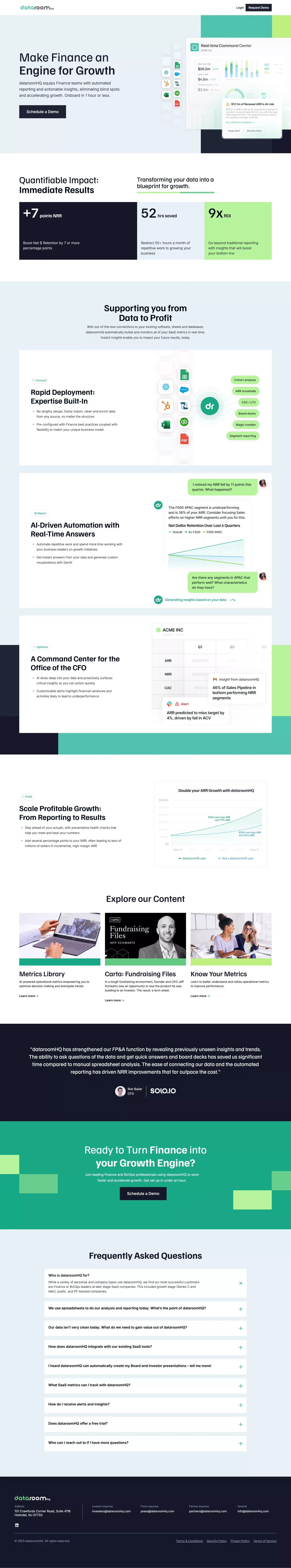 Make Finance an Engine for Growth - Landing design