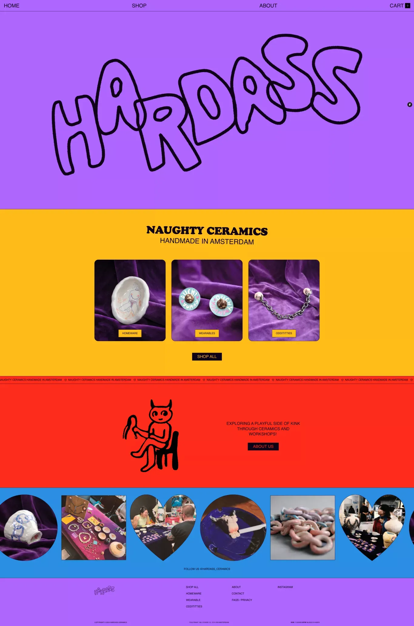 HARDASS CERAMICS: HANDMADE NAUGHTY CERAMICS & WORKSHOPS IN AMSTERDAM - Ecommerce design