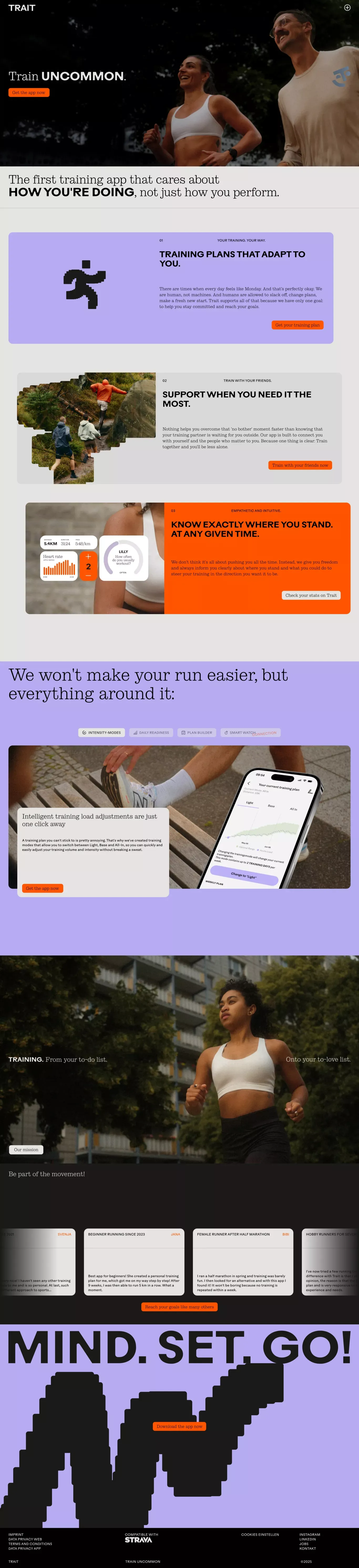 Trait. Train uncommon. - Landing design
