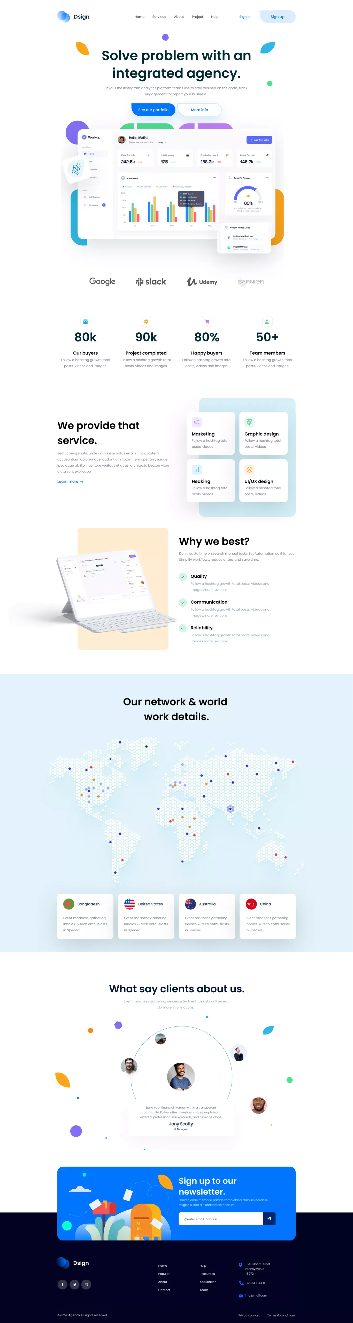 DSIGN Free NextJs Landing Page Template for Design Agencies - Landing design