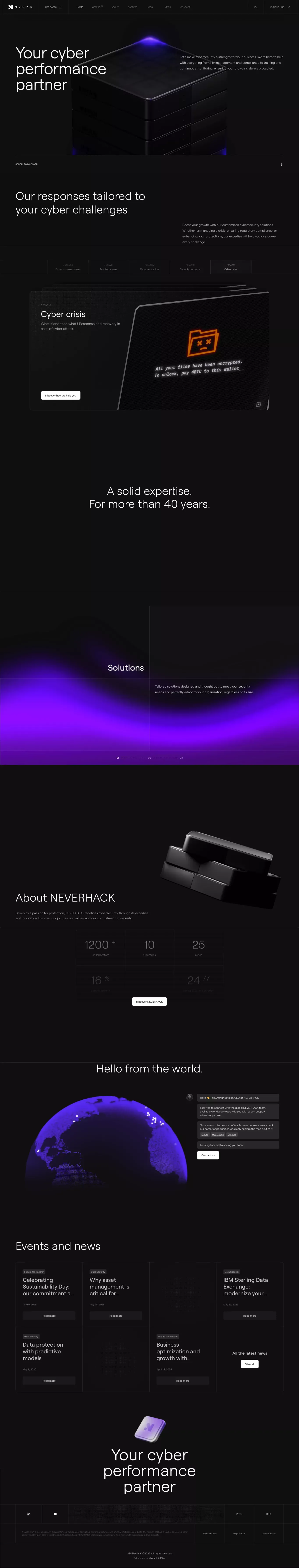 Advanced cybersecurity solutions - Landing design