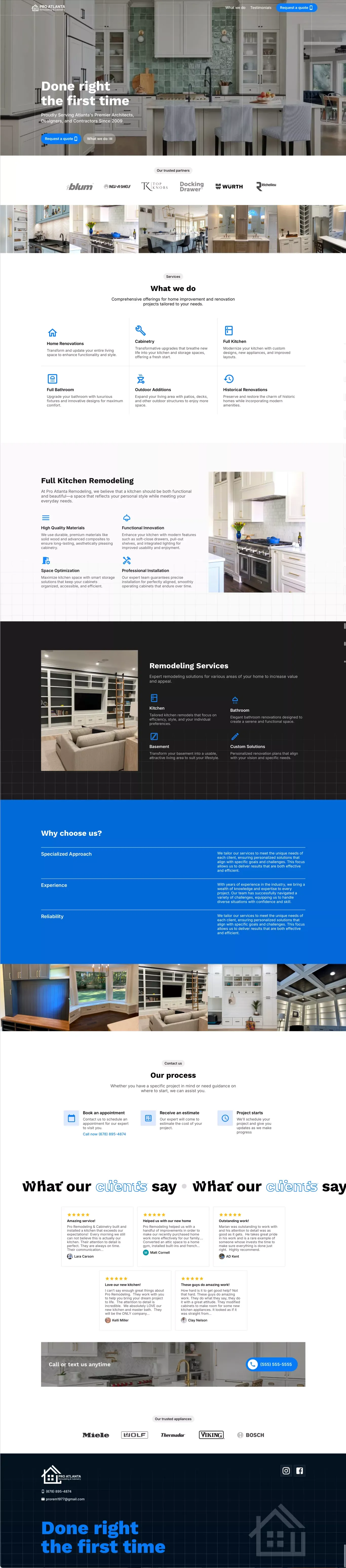 Pro Atlanta Remodeling & Cabinet - Landing design