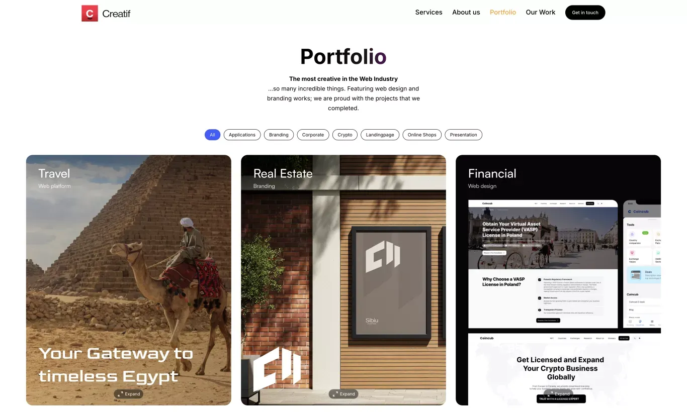 Creatif Agency Design Portfolio - Web Design and Branding Works - Portfolio design