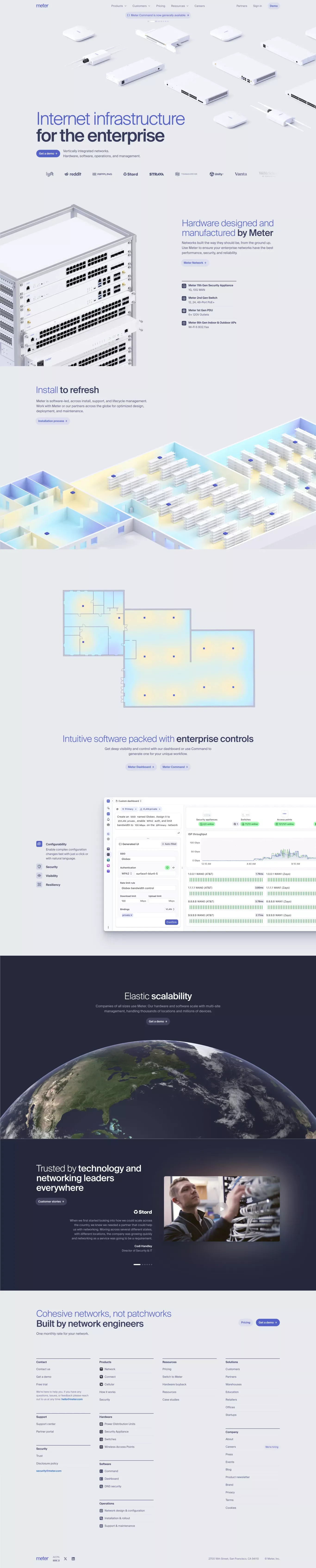 Meter – Internet infrastructure for the enterprise - Landing design