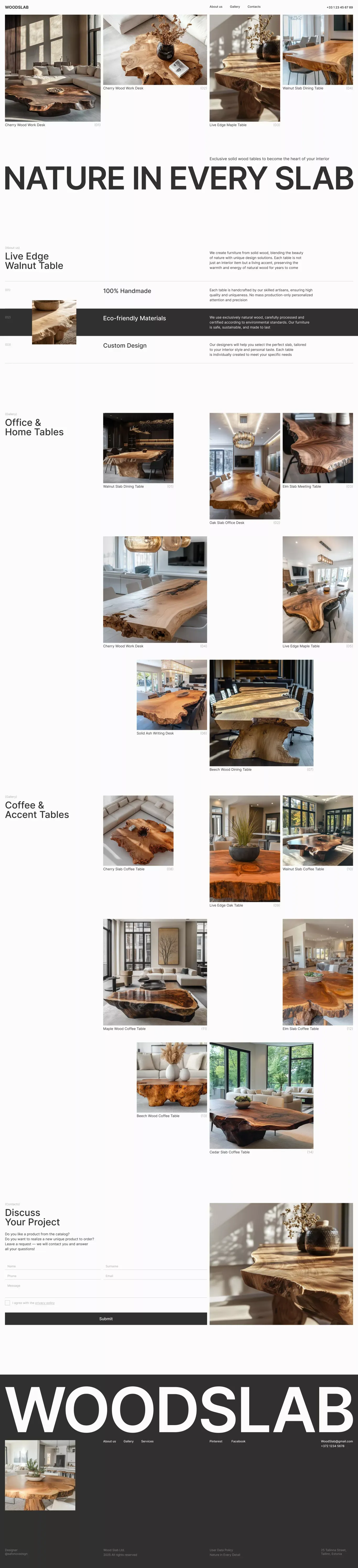 WOODSLAB - Landing design