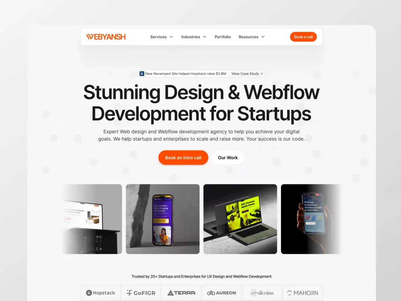 Webyansh | UX design and Webflow development agency - Portfolio design