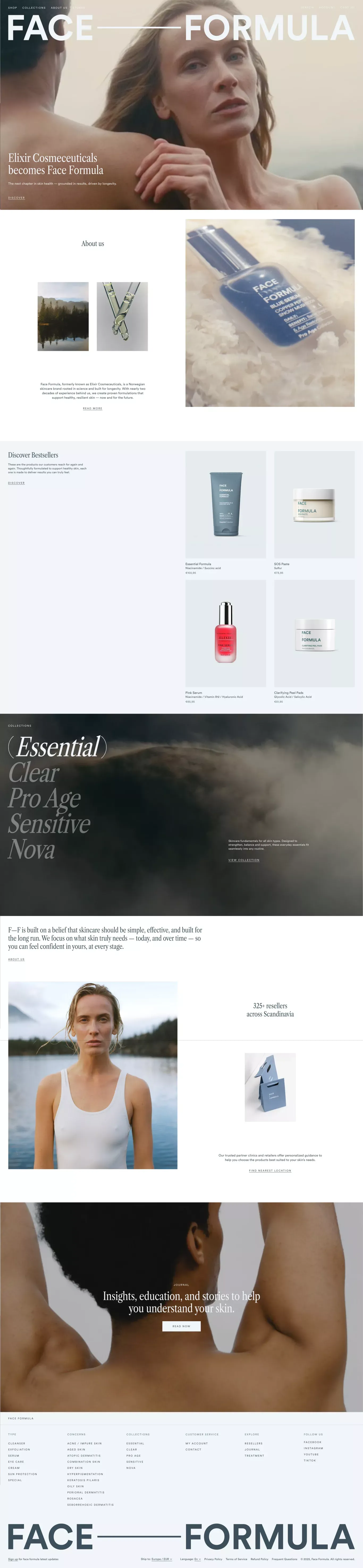 Face Formula - Ecommerce design