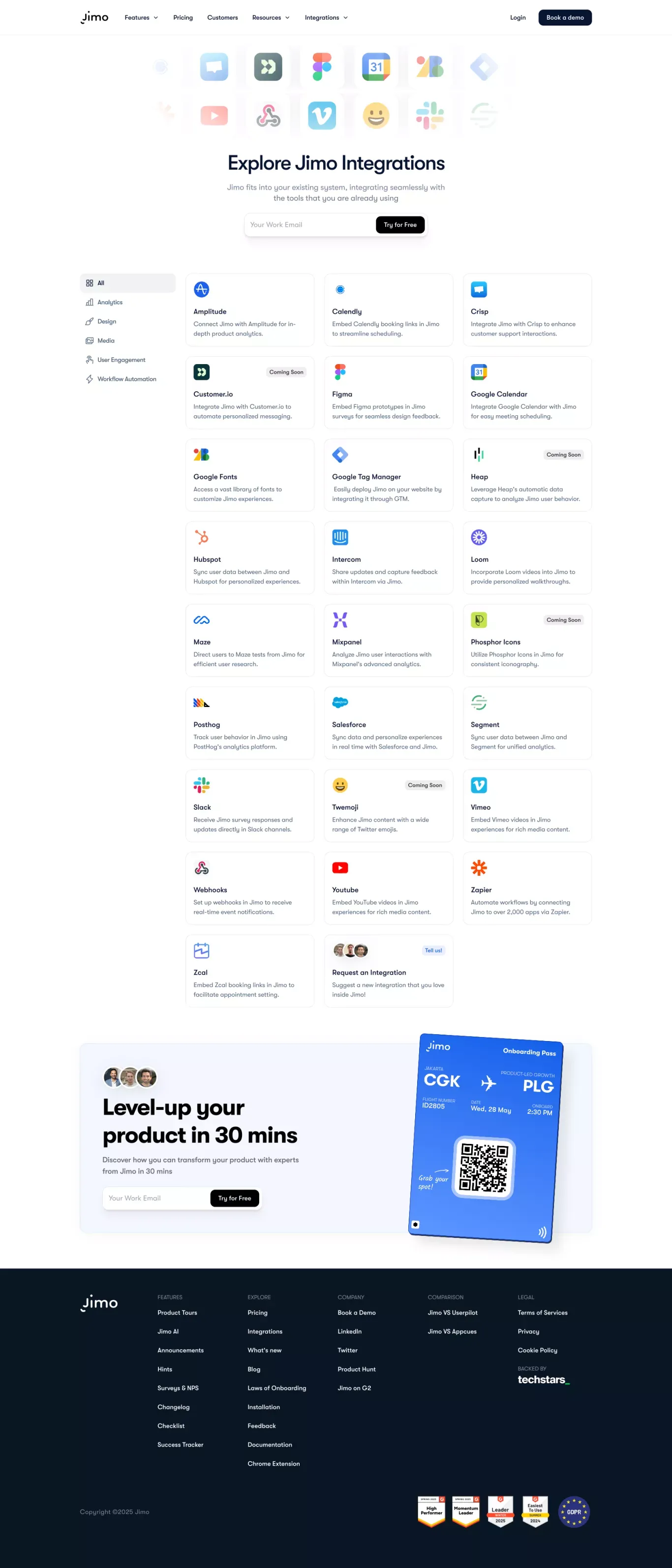 All Integrations on Jimo | Integrate your workflow - Other design