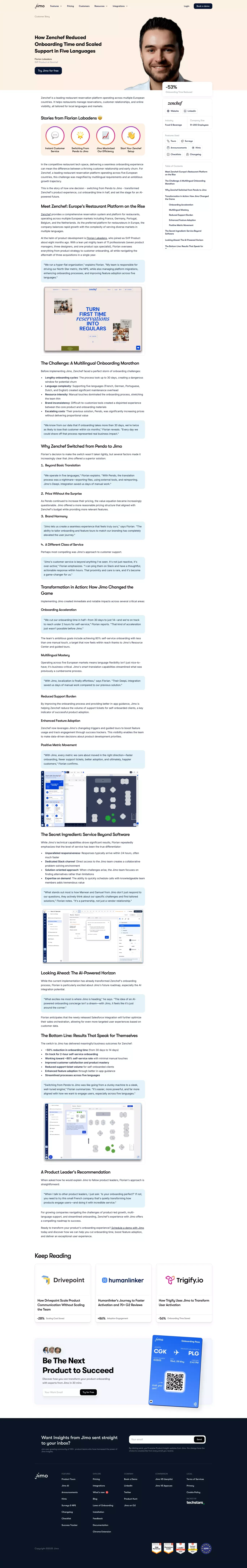 How Zenchef Reduced Onboarding Time and Scaled Support in Five Languages by -53% - Case Study design