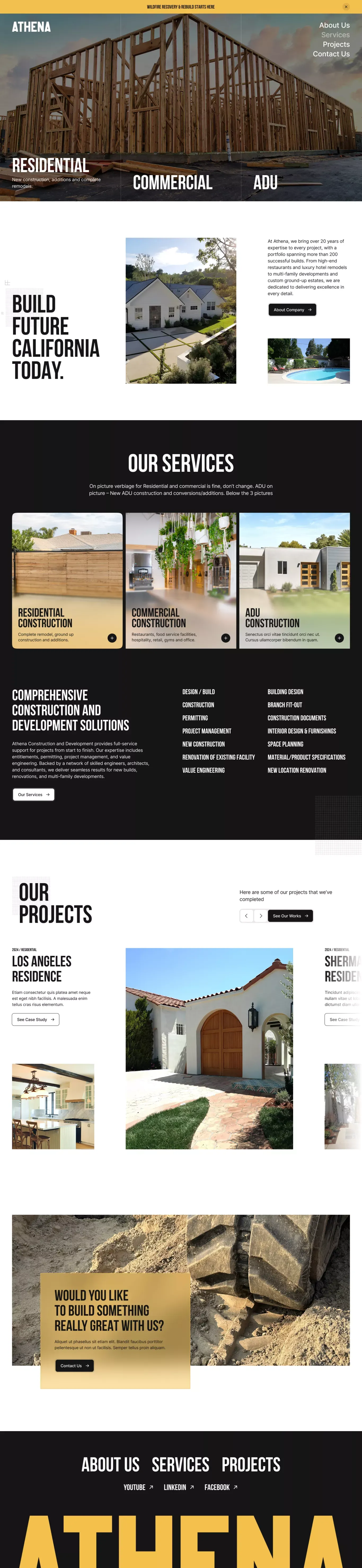 Custom Construction & Development in California | Athena - Portfolio design