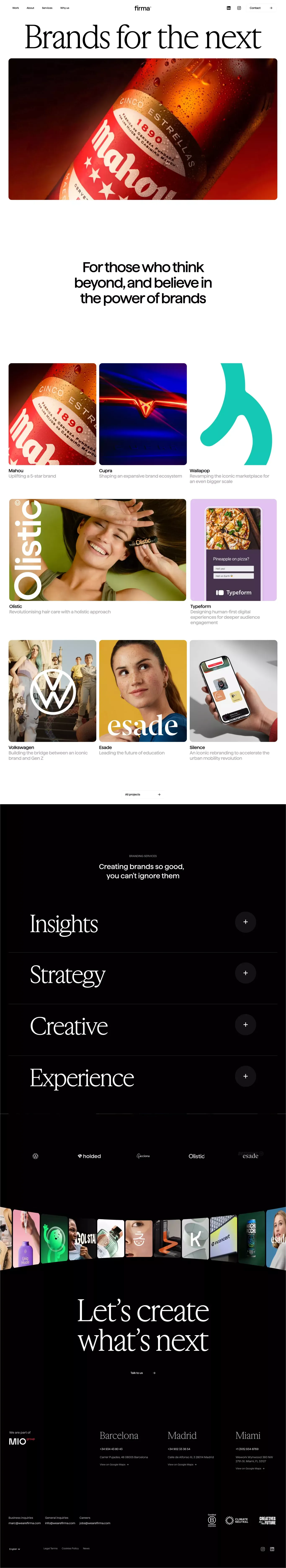 Firma | Innovation & Branding Agency - Portfolio design