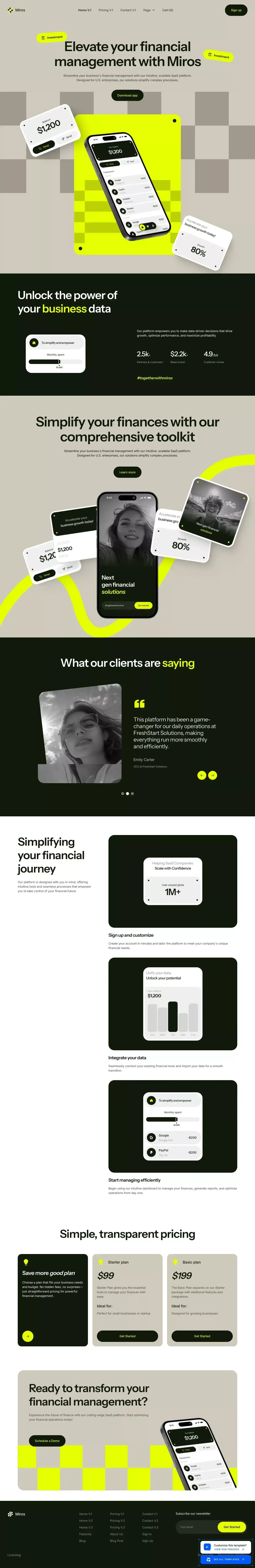 Webflow Ecommerce website template - Template design