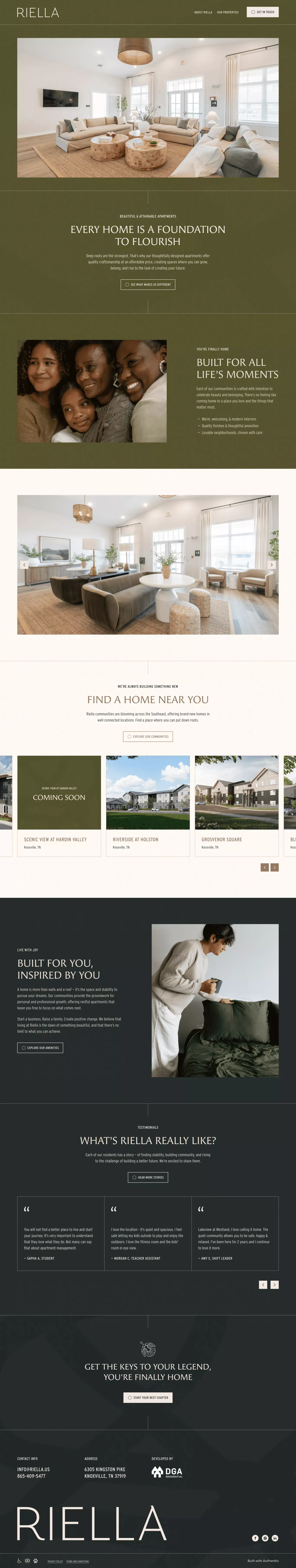 Riella | Riella | Attainable apartments across the Southeast - Landing design