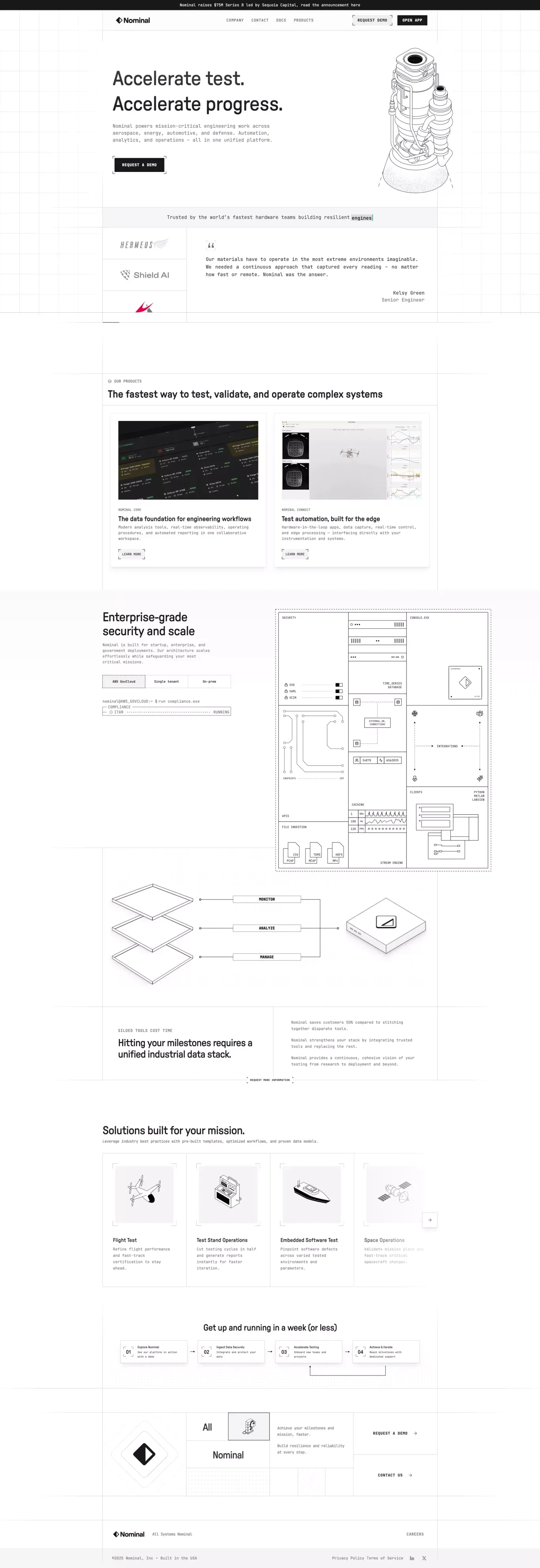 Nominal - Unified Industrial Data Stack - Landing design