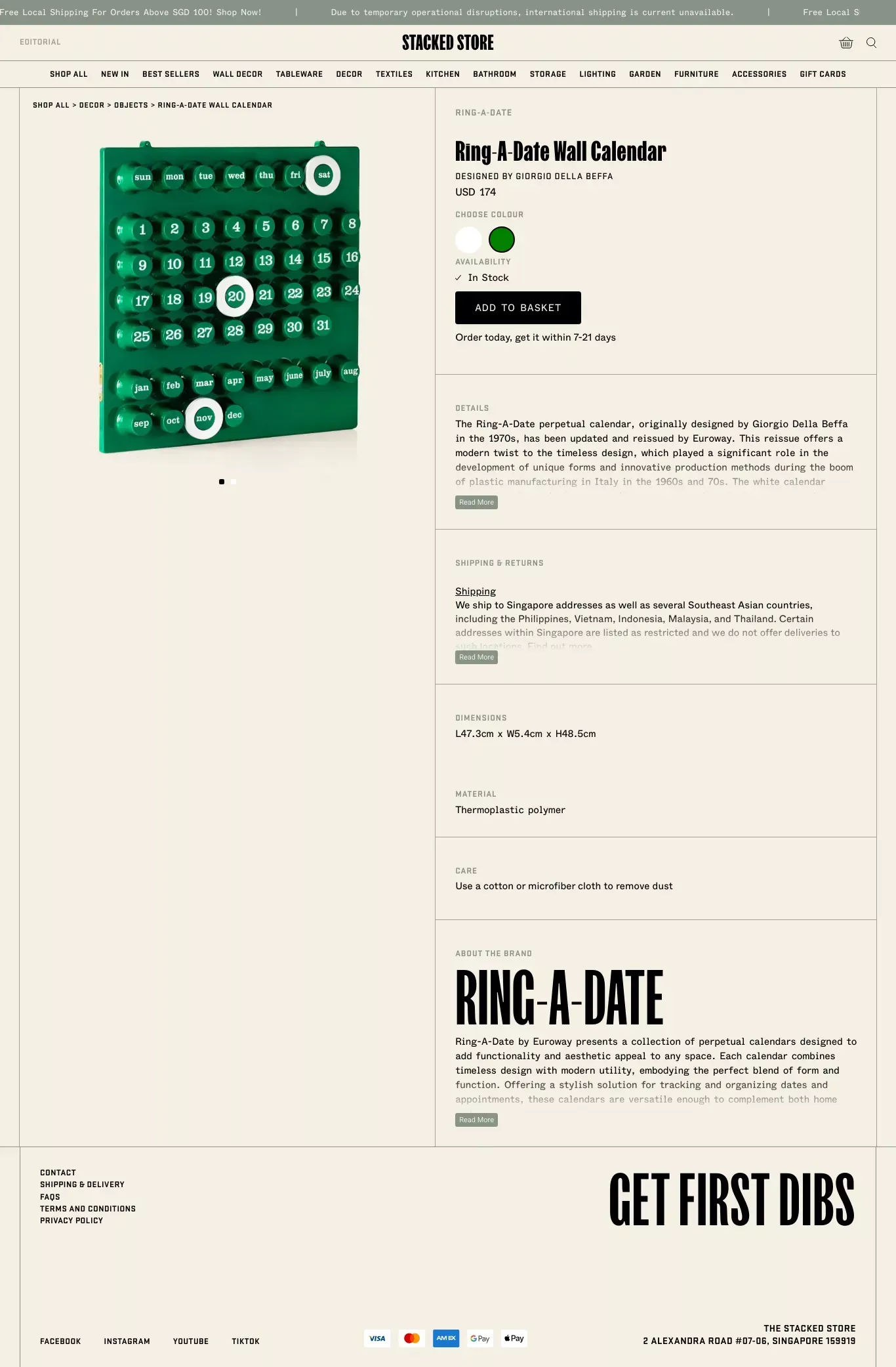 Ring-A-Date Wall Calendar – Stacked Store - Product page design
