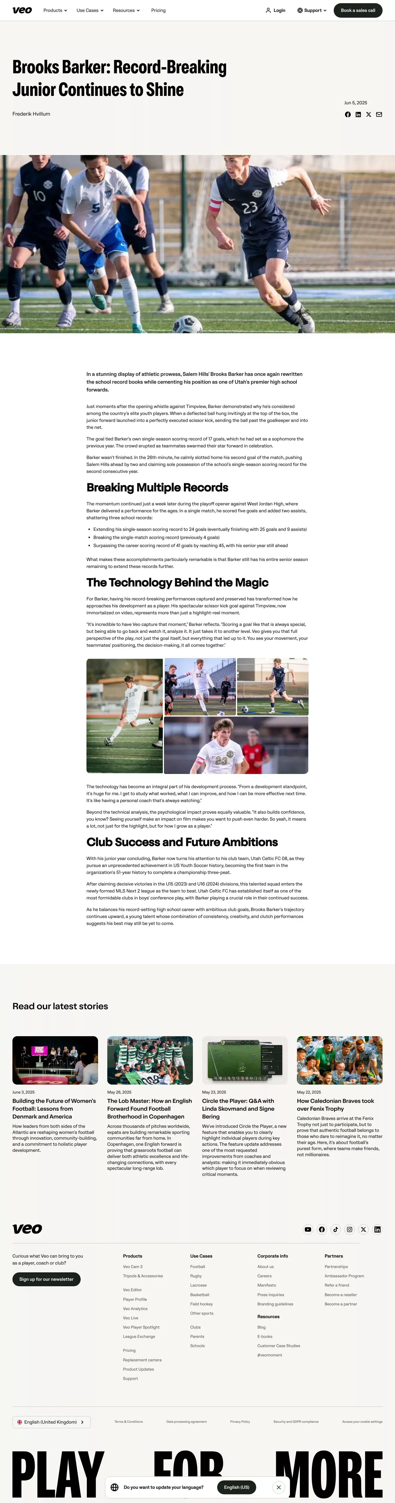 Brooks Barker: Record-Breaking Junior Continues to Shine - Blog Post design