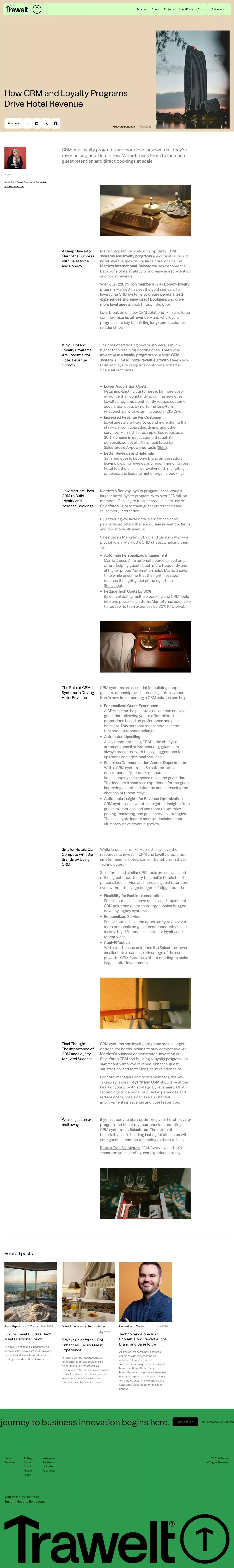 How CRM and Loyalty Programs Drive Hotel Revenue - Trawelt - Blog Post design