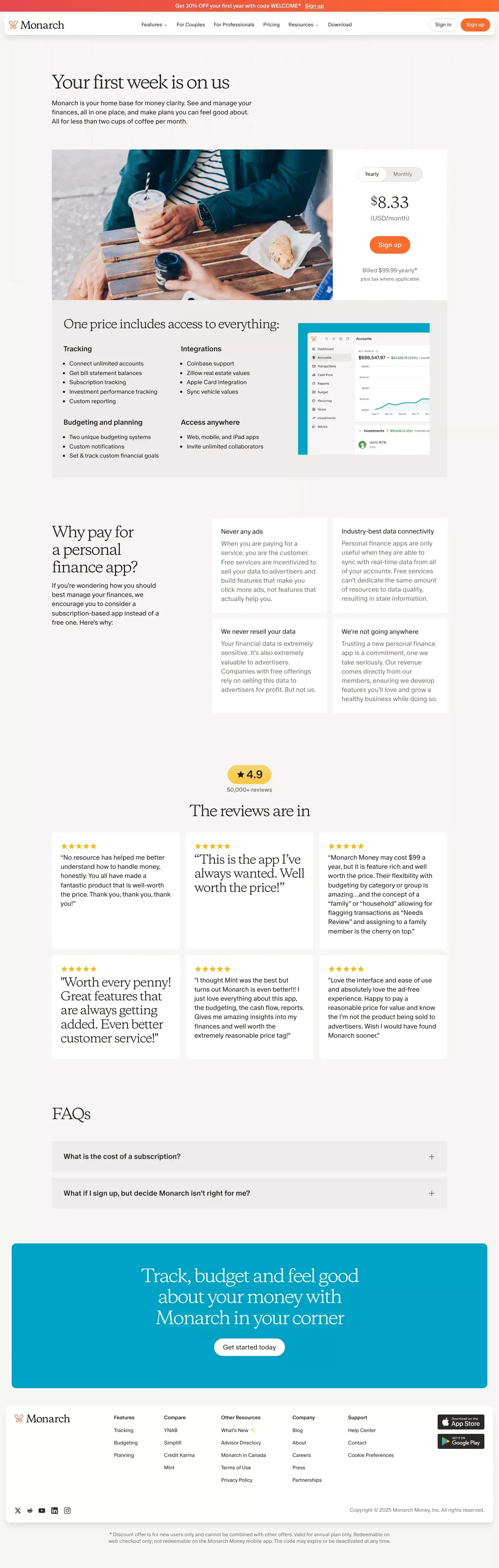 Pricing | Monarch Money - Pricing design