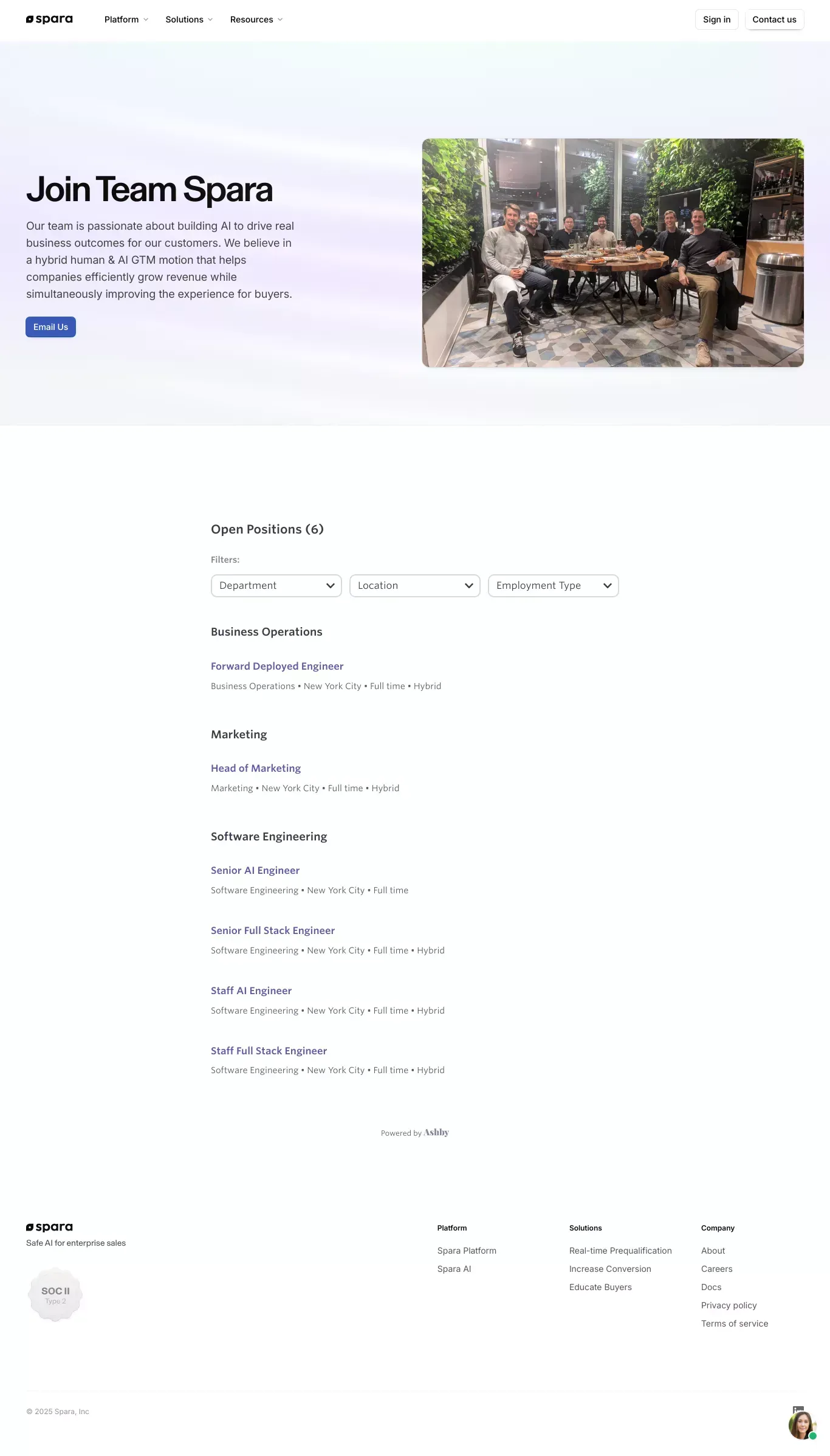 Spara - The AI-powered inbound conversion platform - Career design