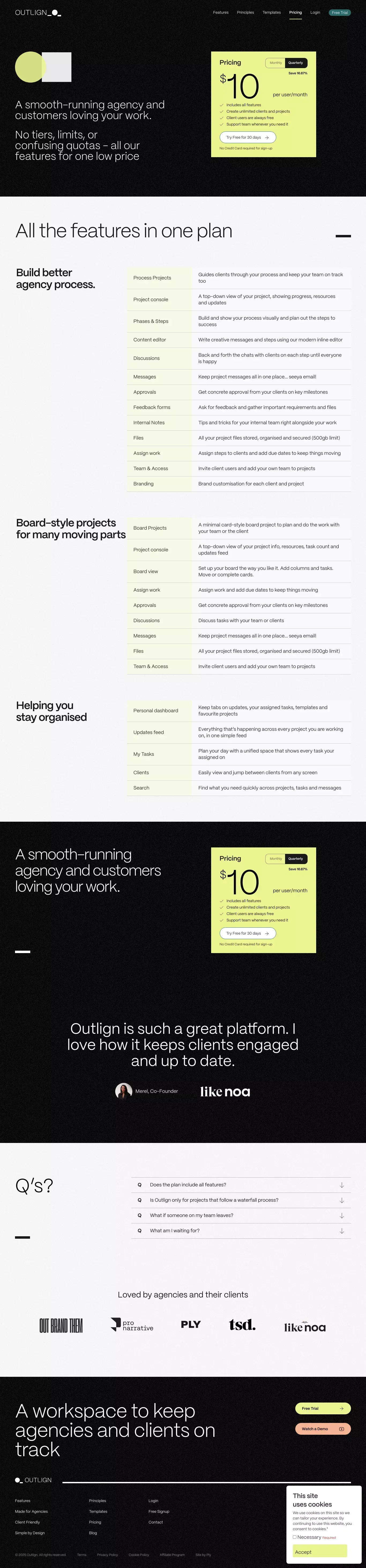 Pricing | Outlign - Pricing design